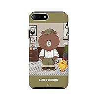 LINE Friends KCL-DBP003 iPhone 8 Plus Case/iPhone 7 Plus Case, Theme, Brown Picture (Line Friends) iPhone Cover, 5.8 Inches