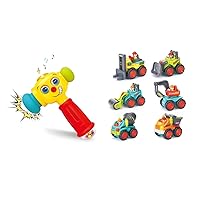 Stone and Clark Interactive Learning Toy Bundle for Toddlers - Musical Hammer & Construction Vehicles Set
