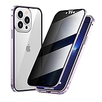 Guppy Compatible with iPhone 13 Pro Magnetic Case with Built in Privacy Screen Protector Anti Spy Tempered Glass Slim Metal Aluminum Shockproof Cover Hard Drop Proof Protective 6.1 inch Black