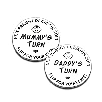 New Baby Gift for Parent Mom Daddy Funny Decision Coin for Women Men Pregnancy Mothers for First Time Moms Dads Mummy to Be Christmas Birthday Present Double-Sided (Silver)