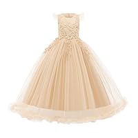 Flower Girls Maxi Dress Bridesmaid Wedding Pageant Party Princess Communion Floral Boho Vintage Lace Dance Gown