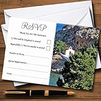 Heart St Pauls Lindos Rhodes Personalized RSVP Cards