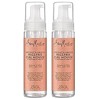 SheaMoisture Curly Hair Products, Coconut & Hibiscus Curl Mousse, Frizz Free Hair with Silk Protein & Neem Oil, Pack of 2-7.5 Oz Each