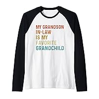 My Grandson In Law Is My Favorite Grandchild Vintage Classic Raglan Baseball Tee