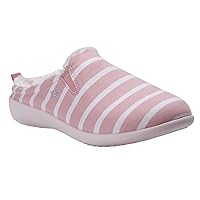 Spenco Women's Dundee Striped Slipper, Pink/White, 8.5 Wide
