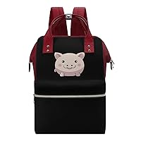 Cute Piggy Bank Diaper Bag for Women Large Capacity Daypack Waterproof Mommy Bag Travel Laptop Backpack