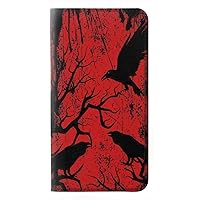 RW3325 Crow Black Blood Tree PU Leather Flip Case Cover for Samsung Galaxy A71 5G [for A71 5G only. NOT for A71]