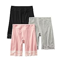 Nissen Women's 3/4 Length Shorts, Stomach and Crotch Prevention, Cotton Blend, Stretch Leg Openings, Lace Set, Set of 3
