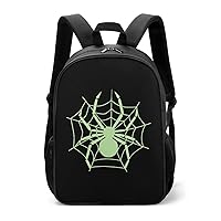 Green Spider Web Cute Backpack Small Casual Daypack Travel Shoulder Bag for Women Men Funny Print