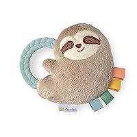 Itzy Ritzy - Ritzy Rattle Pal with Teether; Features A Minky Plush Character, Gentle Rattle Sound & Soft Teether; Sloth