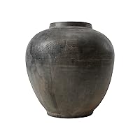 Artissance Earthy Gray Large Pottery Apple-Shaped Pot, 12.6 Inch Tall