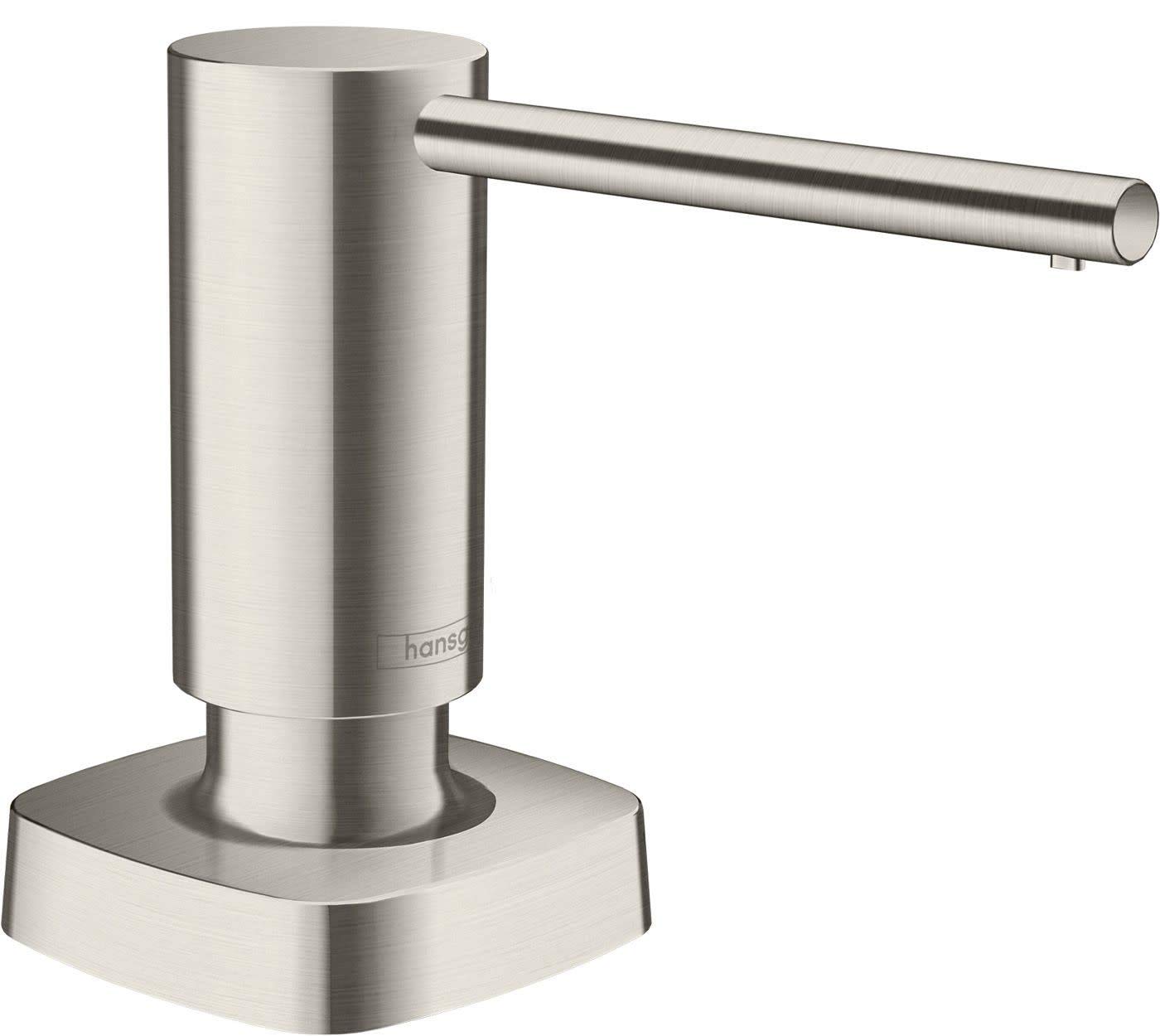 hansgrohe Bath and Kitchen Sink Soap Dispenser, Metris 4-inch, Modern Soap Dispenser in Stainless Steel Optic, 40468801