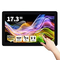 17.3 inch Capacitive Multi-Touch Screen Industrial Monitor, 16:9 Display 1920 x 1080P, Built-in Speakers, VGA & HDMI Monitor for PC, POS, Small Business, Restaurant, Bar