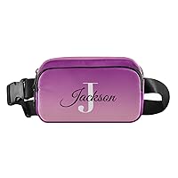 Purple Gradient Custom Fanny Pack Everywhere Belt Bag Personalized Fanny Packs for Women Men Crossbody Bags Fashion Waist Packs Bag with Adjustable Strap for Shopping Travel Festival Rave