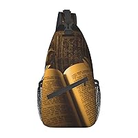 Cross Chest Bag Candlelight Night Reading Printed Crossbody Sling Backpack Casual Travel Bag For Unisex