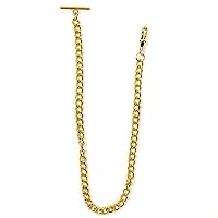 YECSOSS Men's Pocket Watch Chain Albert Chain, Vest Chain with T-bar Gold/Silver