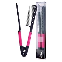 Herstyler Straightening Comb For Hair - Flat Iron Comb For Great Tresses With A Firm Grip (Pink)