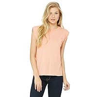 Bella + Canvas Women's Flowy Muscle Tee with Rolled Cuff