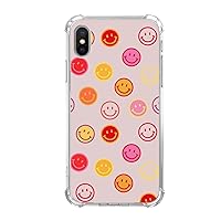 Cute Smiling Face Pattern Phone Case Compatible with iPhone Xs Max, Color Smile Face Case for iPhone Xs Max, Unique Trendy Soft TPU Bumper Cover Case