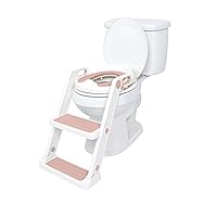 Nuby Step Ladder Toddler Potty Seat for Toilet - All-in-One Kids Potty Training Toilet Seat with Ladder for Toddlers 18+ Months - Pink