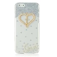 STENES iPhone 6S Plus Case, Luxurious Crystal 3D Handmade Sparkle Glitter Diamond Rhinestone Ultra-Thin Clear Cover With Retro Bowknot Anti Dust Plug - Cross Heart