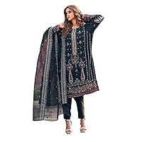Ready to wear Muslim Woman's Organza Khatli work Pakistani salwar kameez 7695