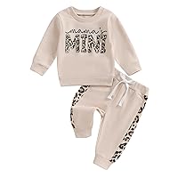 Infant Toddler Baby Girl Clothes Fall Winter Outfit Long Sleeve Crewneck Sweatshirt Top Casual Pants Set