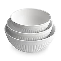 Nordic Ware Prep and Serve Mixing Bowls Set, 3-Piece, Glacier White