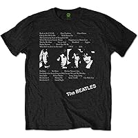 Rockoff Trade Beatles White Album Tracks Men's T-Shirt, Black (Large)