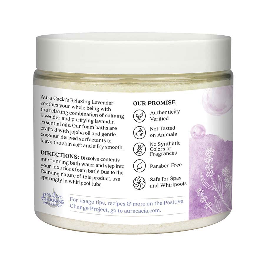 Aura Cacia Aromatherapy Foam Bath, Relaxing Lavender, 14 ounce jar