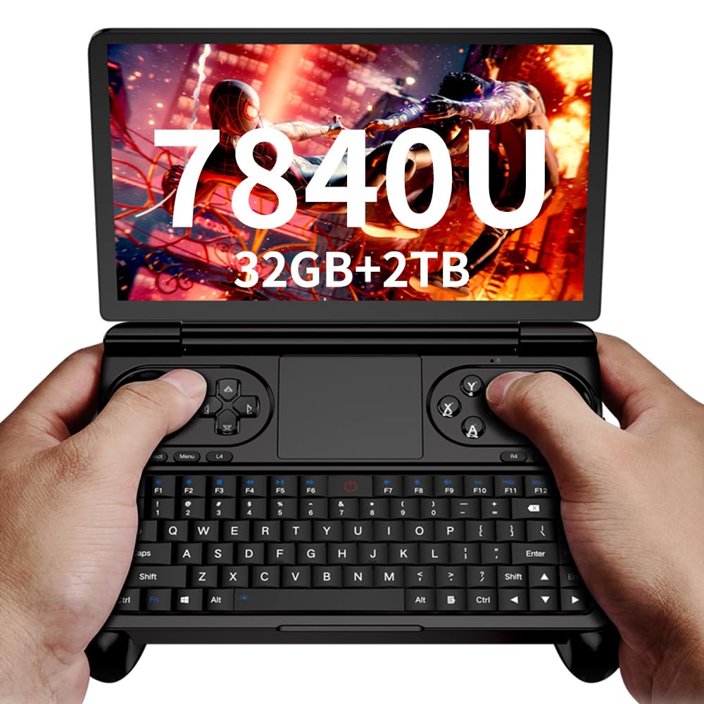 GPD Win Mini [AMD Ryzen 7 7840U] 7 Inches Mini Handheld Win 11 PC Game Console Gameplayer 1920X1080 Touchscreen Laptop Tablet PC (32GB+2TB)