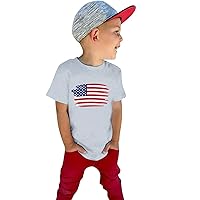 Boys Dressy Tops Girls Boys 4 of July Summer Short Sleeve Independence Day T Shirt Tee Tops Youth Boy Shirt
