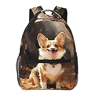 Corgi Dog Print Backpack Large Travel Backpack Laptop Bag For Women and Men Casual Daypack