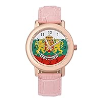 Bulgarian Badge Flag Classic Watches for Women Funny Graphic Pink Girls Watch Easy to Read