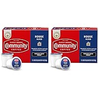 Community Coffee House Blend 12 Count Coffee Pods, Medium-Dark Roast, Compatible with Keurig 2.0 K-Cup Brewers, Box of 12 Pods (Pack of 2)