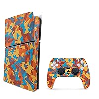 MightySkins Skin Compatible with Playstation 5 Slim Digital Edition Bundle - Retro Camouflage | Protective, Durable, and Unique Vinyl Decal wrap Cover | Easy to Apply | Made in The USA