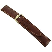 Hirsch 16mm Traveller Reddish Brown Genuine Leather Stitched Padded Watch Band