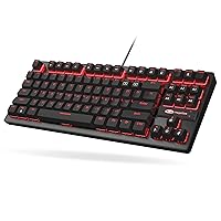 Gaming Mechanical Keyboard 87 Keys Gamer Red Backlit Wired TKL Gaming Keyboard with Blue Switch Keyboard for PC Gamer Computer Laptop/PS4/Xbox/MAC/Windows(Black)…