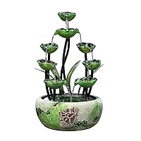 Tabletop Fountain Tabletop Fountains Indoor Lotus Leaf Relaxation Fountains Tabletop Waterfall Decoration Fountain Zen Meditation Indoor Waterfall Feature with Pump Desktop Fountains