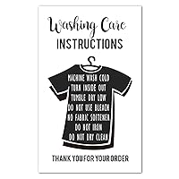 50 Care Instruction Cards, T-Shirt Washing Instructions Cards - Care Instructions Insert for Small Business Packaging - Customer Directions Cards - Small Online Shop Package Insert 3.5 x 2 Inch