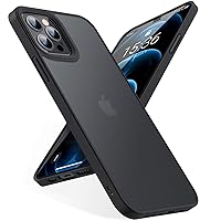 TORRAS Shockproof for iPhone 12 Pro Max Case, Military Grade Drop Protection Translucent Matte Case Compatible for iPhone 12 Pro Max Phone Case, Guardian Series, Black