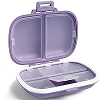 Daily Pill Organizer, 8 Compartments Portable Pill Case, Pill Box to Hold Vitamins, Cod Liver Oil