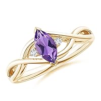 Marquise Cut Amethyst 0.35 Ctw Gemstone 925 Sterling Silver Women Love Engagement Ring Jewelry GIFT FOR HER