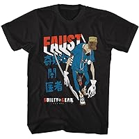 Guilty Gear Strive Faust Mens Black Short Sleeve T Shirt Gaming Vintage Style Graphic Tees