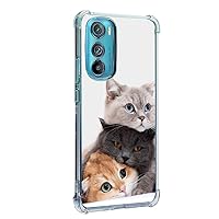 Case for Motorola Edge 2022, Brown Cute Cat Drop Protection Shockproof Case TPU Full Body Protective Scratch-Resistant Cover for Moto Motorola Edge 2022
