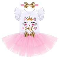 IBTOM CASTLE Baby Girl 1st Birthday Outfit Princess One Cosplay Character Romper Tutu Dress Photoshoot Party Clothes