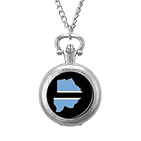 Botswana Flag Map Vintage Pocket Watches with Chain for Men Fathers Day Xmas Present Daily Use