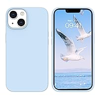GUAGUA for iPhone 14 Plus Case, iPhone 14 Plus Liquid Silicone Case, Slim Soft Thin Microfiber Lining Cushion Texture Cover Shockproof Protective Phone Case for iPhone 14 Plus 6.7 Inch, Light Blue