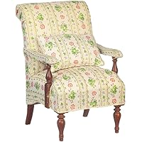 Melody Jane Dolls Houses Dollhouse Floral 1850 Oxford Easy Chair JBM Miniature Living Room Furniture