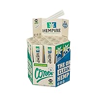 HEMPIRE Cones King Size | 109mm - 72 Pack | Natural Pre Rolled Paper with Tips and Packing Sticks Included - Packaged in Convenient 3 packs (King Size - 72 Count)